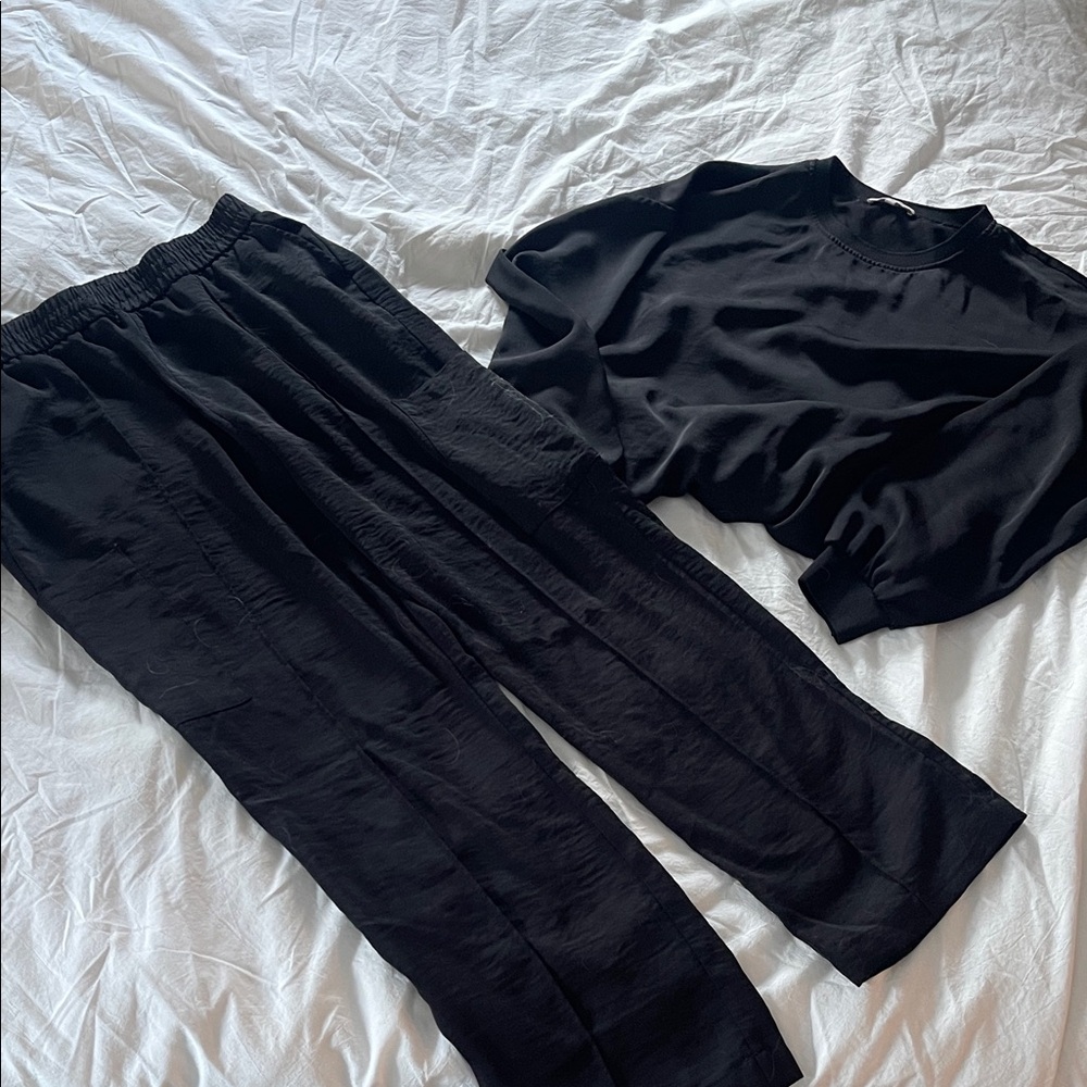 Black Satin Set